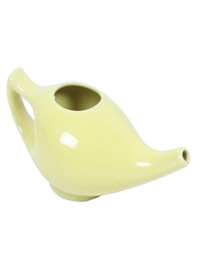 Qimacplus Leak Proof Durable Porcelain Ceramic Neti Pot with 10 Sachet Neti Salt Hold 300 Ml Water Comfortable Grip | Eco Friendly Natural Treatment for Sinus & Congestion (Yellow) - Image 5
